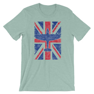 Supermarine Spitfire WWII Fighter Union Jack Vintage Flag Tee