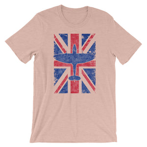 Supermarine Spitfire WWII Fighter Union Jack Vintage Flag Tee