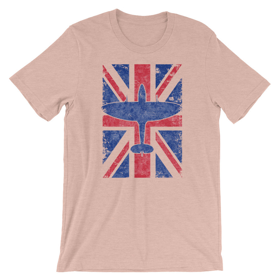 Supermarine Spitfire WWII Fighter Union Jack Vintage Flag Tee