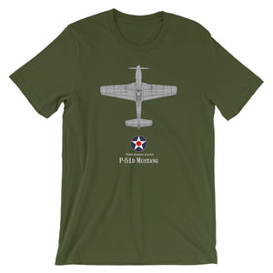 P-51 D Mustang Tech Drawing Tee