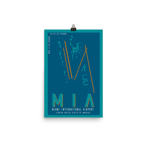 MIA Miami Int'l Minimalist Airport Art Poster